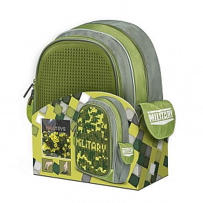 Рюкзак для мальчиков - Хаки c 3 картинками для сборки (Maxitoys, MT-FU052018-5)