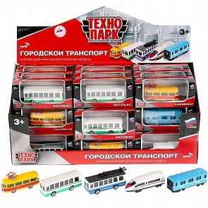 Машина металлическая из серии Городской транспорт 7,5 см, разные виды (Технопарк, SB-17-22-CDU) (ассортимент)