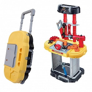 Мастерская с инструментами в чемодане Помогаю Папе, 3 в 1, 40 предметов (Abtoys, PT-01341)