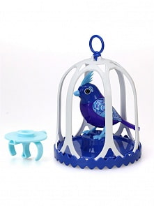 Птичка DigiFriends с большой клеткой и кольцом, синяя голова и фиолетовое туловище  (Silverlit, 88295S-6)
