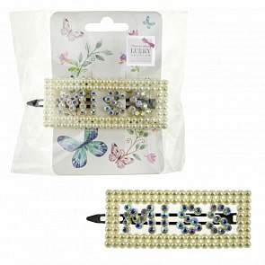 Заколка-автомат Lukky Fashion – Miss, стразы, жемчужины (Lukky, Т19590)