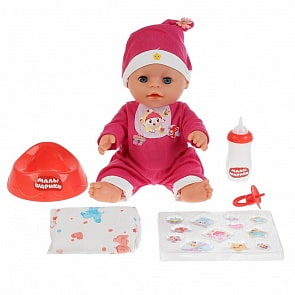 Интерактивный пупс - Малышарики, Нюшенька, 30 см, 15 песен и стихов из м/ф, фразы и звуки (Карапуз, Y30BB-NUSHA-STICKERS)