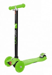 Четырехколесный самокат со светящимися колесами Maxi Simple A20 green Y-Scoo, 4529RT