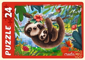 Макси-пазлы Милые ленивцы №2, 24 элемента (Рыжий Кот, ПУ24-7187)