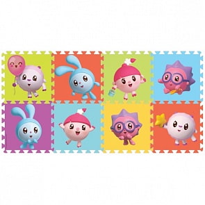 Коврик-пазл Малышарики из 8 сегментов размером 31.5 х 31.5 см. (Играем Вместе, FS-MSHsim)