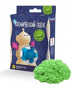  Космический песок зеленый пластичный с формочкой, 150 г (Космический песок, KP015G)