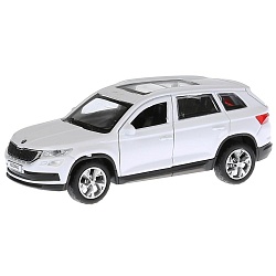 Джип Skoda Kodiaq, белый, 12 см, открываются двери, инерционный механизм (Технопарк, KODIAQ-WH) - миниатюра