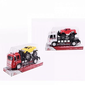 Трейлер инерционный с джипом, разные цвета (R490-H11036) (ассортимент)