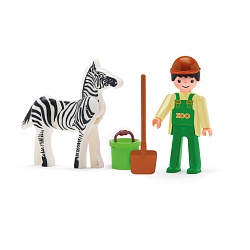 Фигурка сотрудника зоопарка и зебры 8 см с аксессуарами (Efko, 31219EF-CH) - миниатюра
