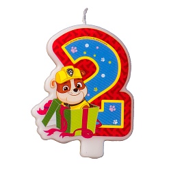 Свеча-цифра №2 Щенячий патруль, 8 см (Росмэн, 31354) - миниатюра