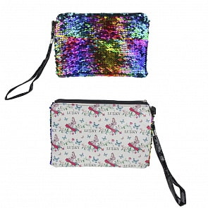 Косметичка Lukky с пайетками хамелеон и принтом (Lukky,  Т16303)