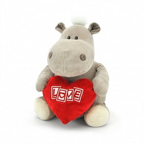 Мягкая игрушка – Бегемот-мальчик с сердцем (Orange, OS090/20A)