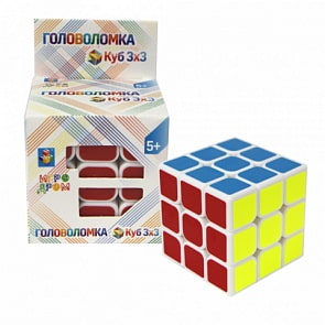 Головоломка - Куб 3 х 3, 5,5 см (1toy, Т14201)