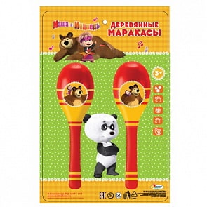 Маракасы деревянные - Маша и Медведь (Играем Вместе, HLJ180108-1sim)