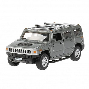 Машина Hummer H2 12 см темно-серая двери открываются металлическая инерционная (Технопарк, HUM2-12-GY)