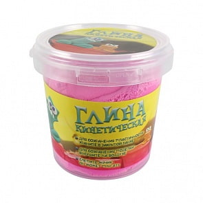 Кинетическая глина розовая, банка 200 гр. (1Toy, Т11350а)