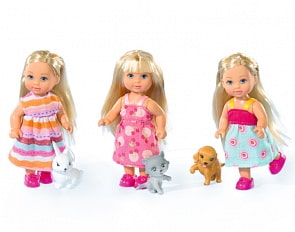 Кукла Еви с зверюшками, 12 см, 3 вида (Simba, 5730513029)