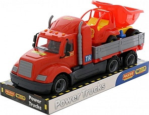 Автомобиль бортовой Майк + автомобиль-самосвал Муравей, в лотке (Полесье, 58447)