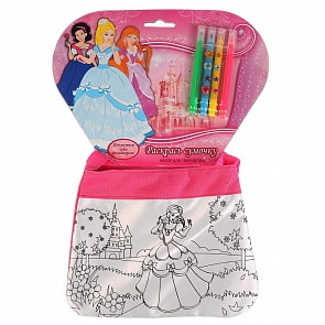 Сумочка для росписи с фломастерами и стразами – Принцессы (MultiArt, ST-1506-PRsim)