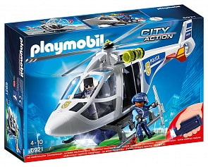 Игровой набор из серии Полиция: Полицейский вертолет с Led прожектором (Playmobil, 6921pm)