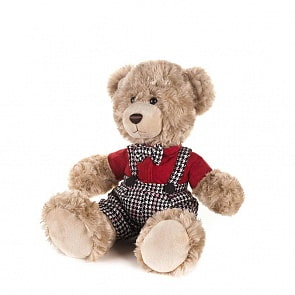 Мишка Ричард в клетчатых штанишках и красной рубашке, 20 см (MaxiToys, MT-GU092018-5-20)
