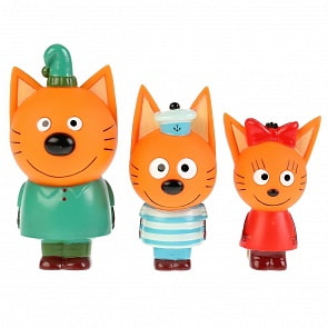 Набор из 3-х игрушек для ванны Три Кота - Компот, Коржик, Карамелька (Капитошка, STC3-TC)