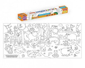 Раскраска очень большая - Забавные зверята (Проф Пресс, 27997-5)