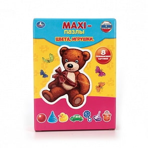 Макси-пазл Цвета, игрушки, 8 развивающих картинок (Умка, 4690590110119sim)