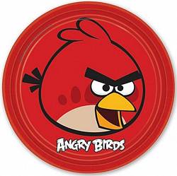 Тарелка Angry Birds, 23 см, 8 штук (Amscan, 1502-1115) - миниатюра
