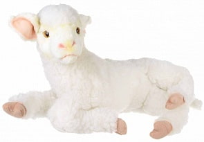 Мягкая игрушка – Ягненок белый, лежащий, 33 см (Hansa, 6563)