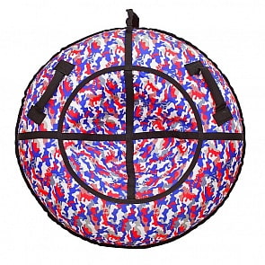 Санки надувные тюбинг дизайн - Камуфляж сине-красный, диаметр 105 см. (RT, 6742RT)