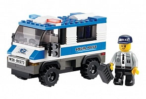 Конструктор - Полицейская машина с фигуркой, 126 деталей (Sluban, M38-B0273)