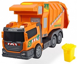 Мусоровоз со светом и звуком, свободный ход, 39 см, оранжевый (Dickie Toys, 3308383) - миниатюра