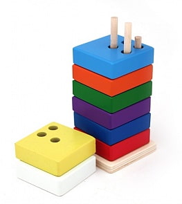 Пирамида квадратная (Мир Деревянных игрушек, Д035)