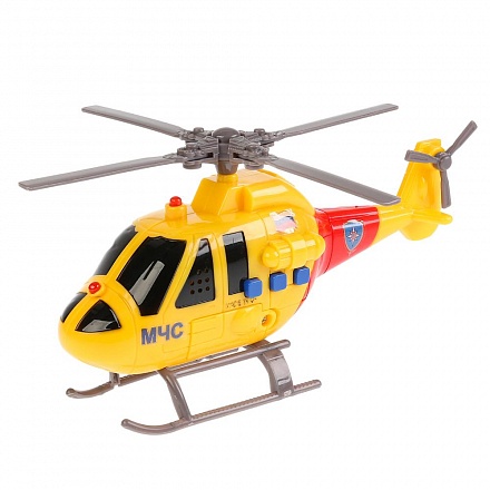 Модель - Вертолет МЧС, 19 см, свет и звук, подвижные элементы 