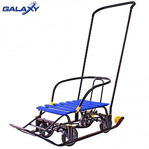 Снегомобиль Snow Galaxy Black Auto синие рейки на больших мягких колесах  (Galaxy, 6087RT)