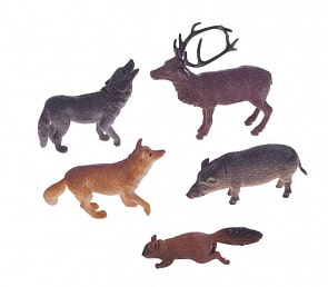 Набор В мире животных – Дикие животные России, 5 штук (1toy, Т53848)