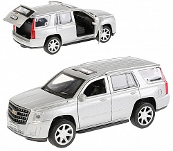 Машина металлическая Cadillac Escalade, серебристая, 12 см, открываются двери, инерционная (Технопарк, ESCALADE-SL) - миниатюра