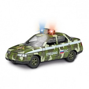 Инерционная металлическая машина Lada 2110 "Спецназ" свет, звук 1:43 (Технопарк, CT10-110-9sim)