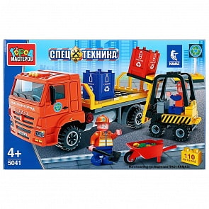 Камаз конструктор из серии Камаз - Уборка мусора, с фигурками, 110 деталей (Город мастеров, 5041-KK)