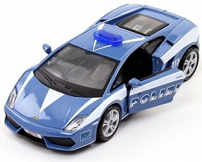 Машина Lamborghini Gallardo LP560 Полиция, металлическая, масштаб 1:32 (Bburago, 18-43025)