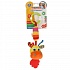 Текстильная игрушка подвеска-пищалка с колокольчиком - Жираф  - миниатюра №2
