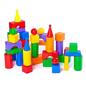 Строительный набор - Стена-2, 43 элемента (Пластмасса-Детство, 5248sim)