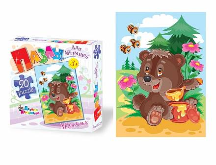 Пазлы картонные для малышей – Медвежонок 