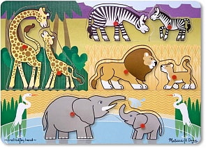 Набор Мои первые пазлы – Сафари, 8 элементов (Melissa&Doug, 1873_md)