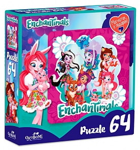 Пазл Энчантималс Волшебные подружки, 64 детали, магнитик (Origami, 03559)