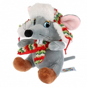 Игрушка мягкая - Мышка в ушанке, 15 см  (Мульти-пульти, 20393TNS)