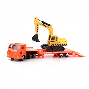 Транспортер КамАЗ с машиной, металлические, несколько видов (Технопарк, SB-15-04-6-WB) (ассортимент)