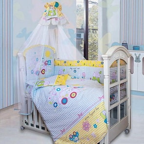 Комплект в кроватку – Cool Car, 7 предметов, голубой (Золотой Гусь, 1242-z)