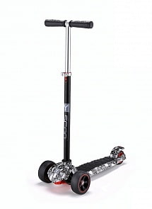 Трехколесный самокат Kick Print silver skull Y-Scoo, 4043RT